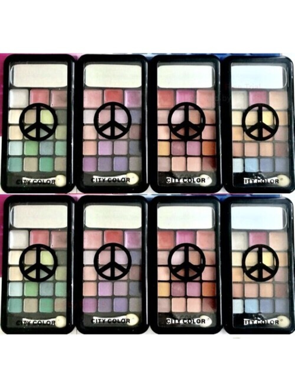 Lot of 8: NEW City Color 16 Eye Shadow 3 Lip Gloss Palette Kit Mirror (Sealed)